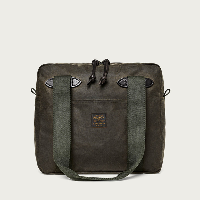 Tin cloth zipper tote bag di Filson | Otter green (Green)