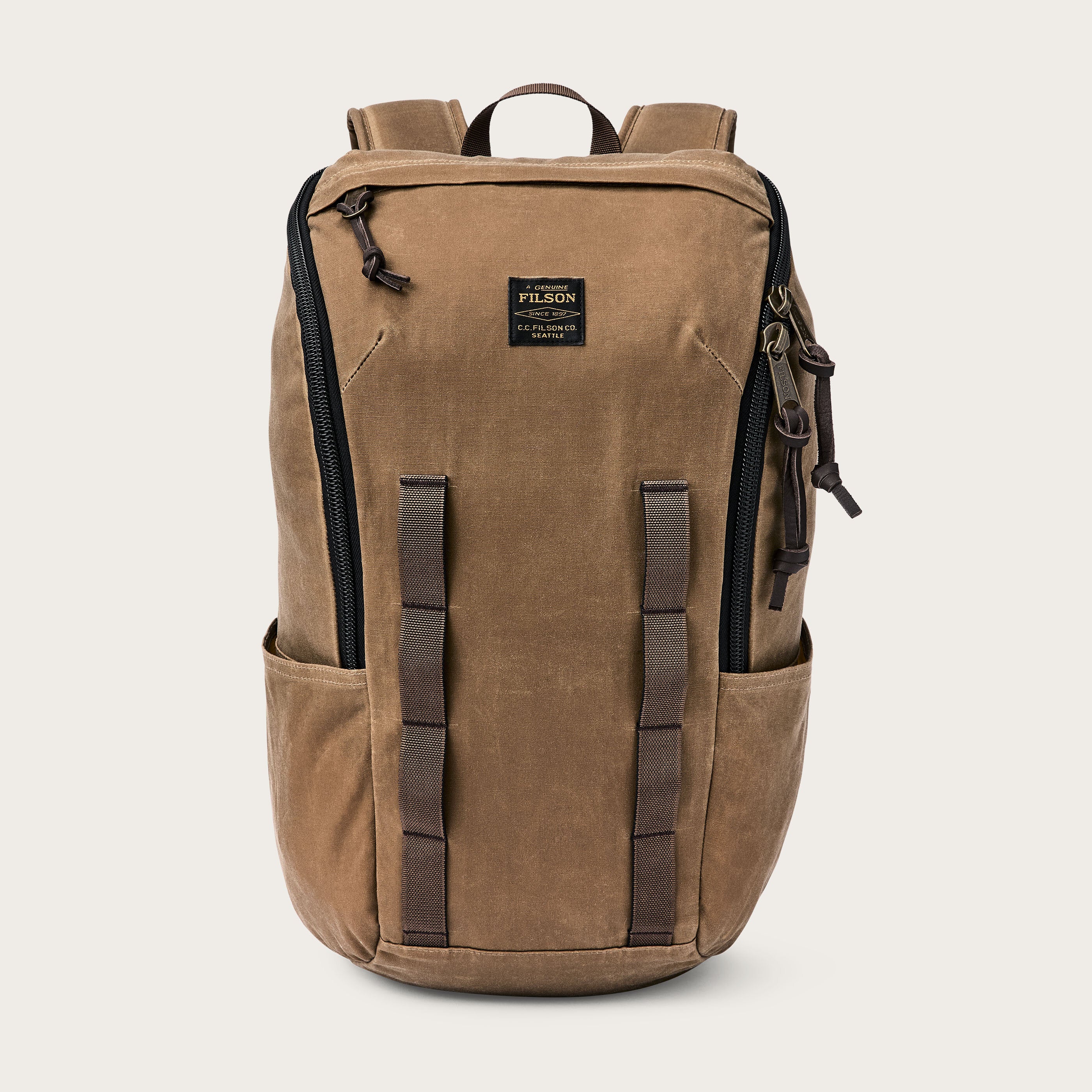 filson キャンバスレザーバックパック ベージュ Trapper creek 28l backpack by Filson | Dark tan (Beige)