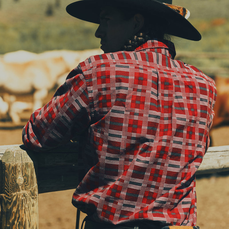 Field flannel shirt by Filson | Burgundy / red plaid (Red)