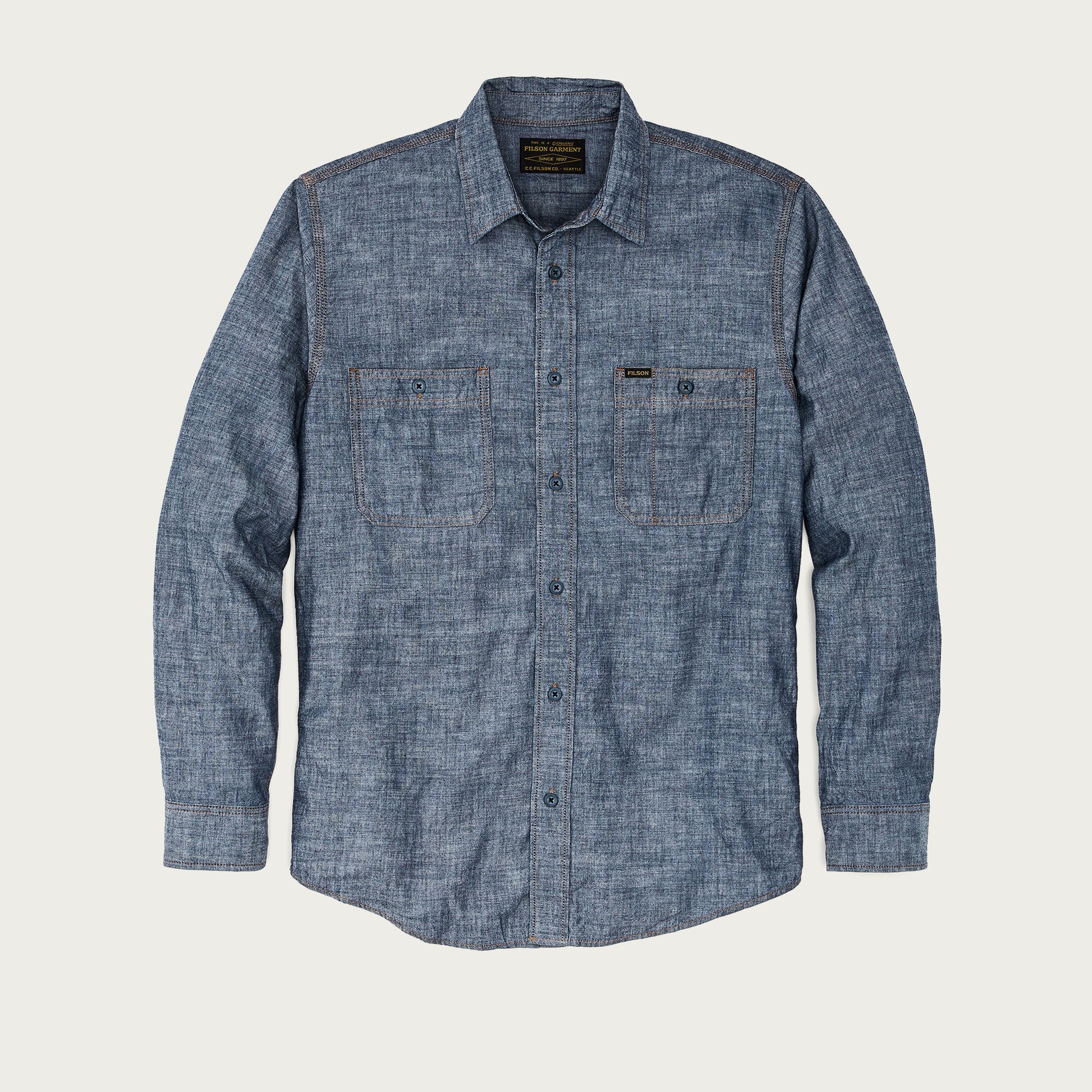 Chambray cpo shirt by Filson | Rinsed indigo chambr (Blue) Chambray cpo shirt by Filson | Rinsed indigo chambr (Blue)