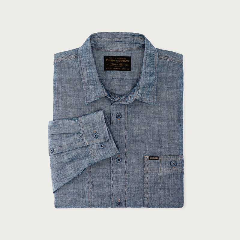 Chambray cpo shirt par Filson | Rinsed indigo chambray (Blue)