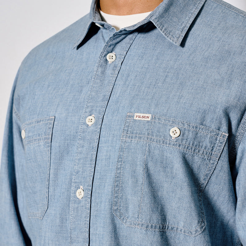Chambray cpo shirt par Filson | Light indigo chambray (Blue)