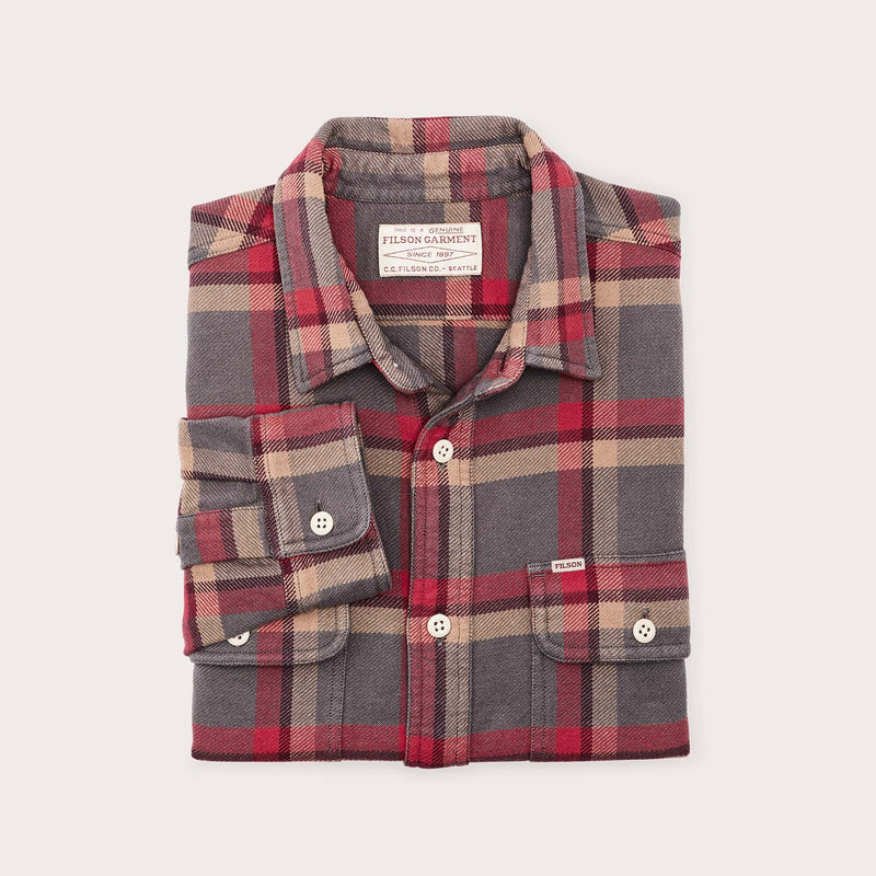 Vintage flannel work shirt von Filson | Gray red mu (Multicolour)