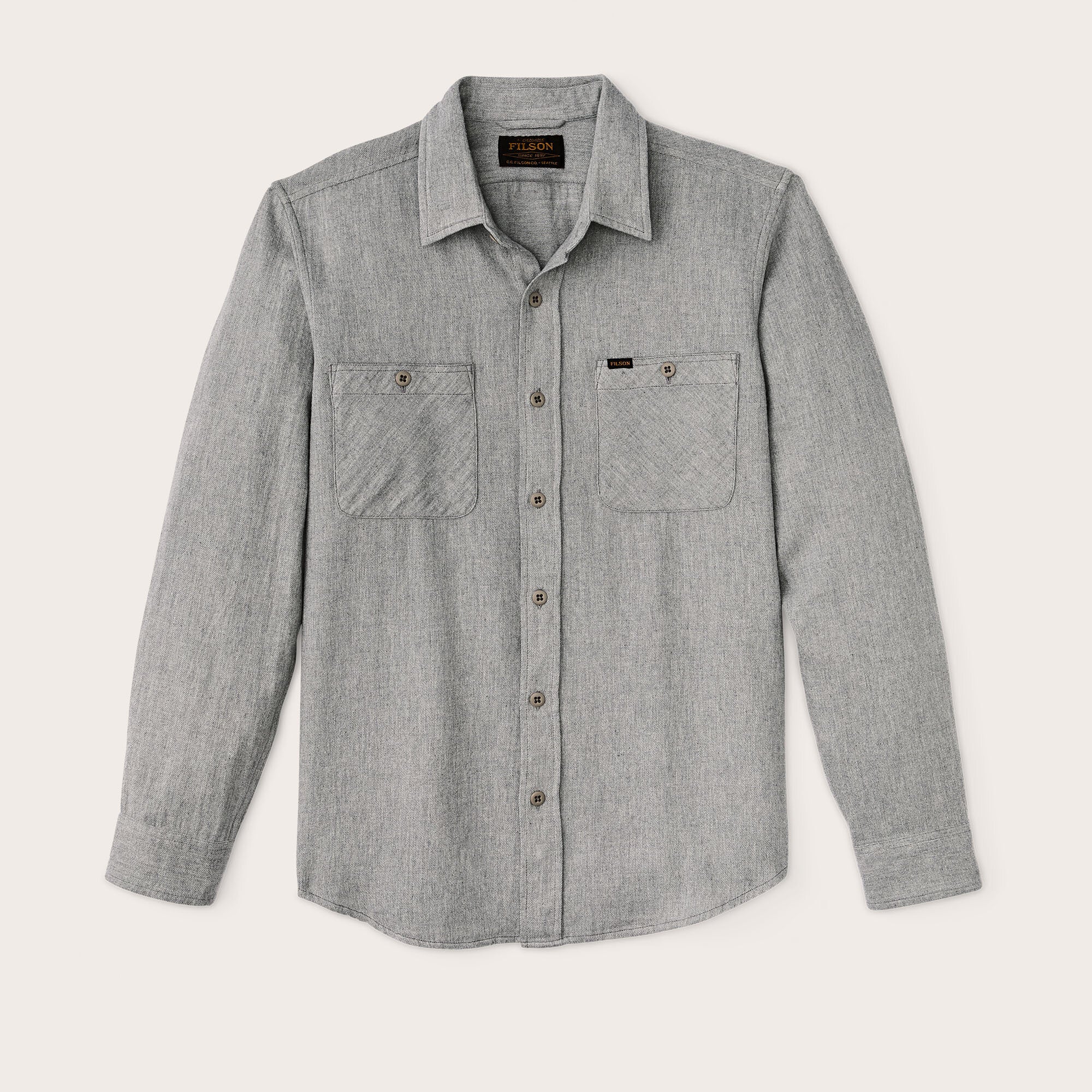 FILSON フランネルシャツジャケット グレー The rangeland flannel shirt by Filson | Light heather gray (Grey)