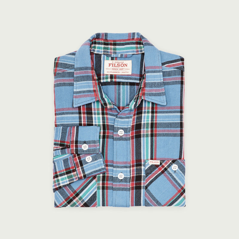 The rangeland flannel shirt by Filson | Light blue / red pla (Blue)