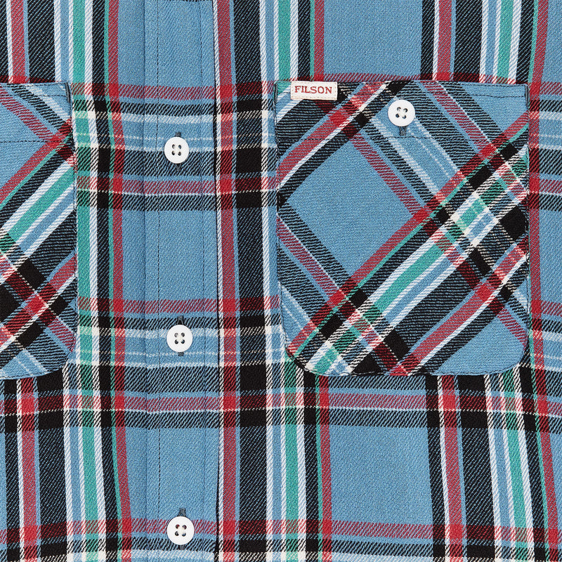 The rangeland flannel shirt by Filson | Light blue / red pla (Blue)