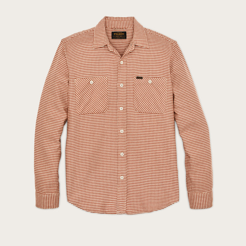 The rangeland flannel shirt by Filson | Salmon / oat houndst (Orange)