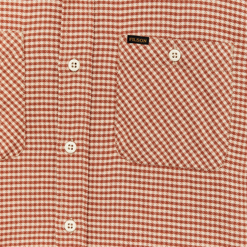 The rangeland flannel shirt by Filson | Salmon / oat houndst (Orange)