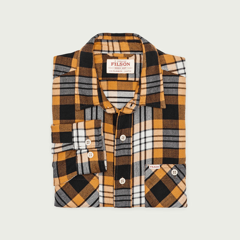 The rangeland flannel shirt von Filson | Yellow / faded black plaid (Orange)