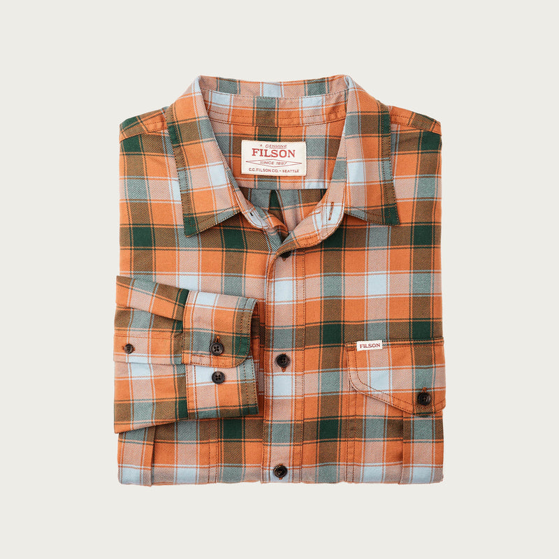 Lightweight alaskan guide shirt by Filson | Clay / blue / multi (Orange)