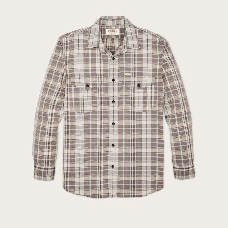 Filson's washed feather cloth shirt par Filson | Light brown / natural plaid (Brown)