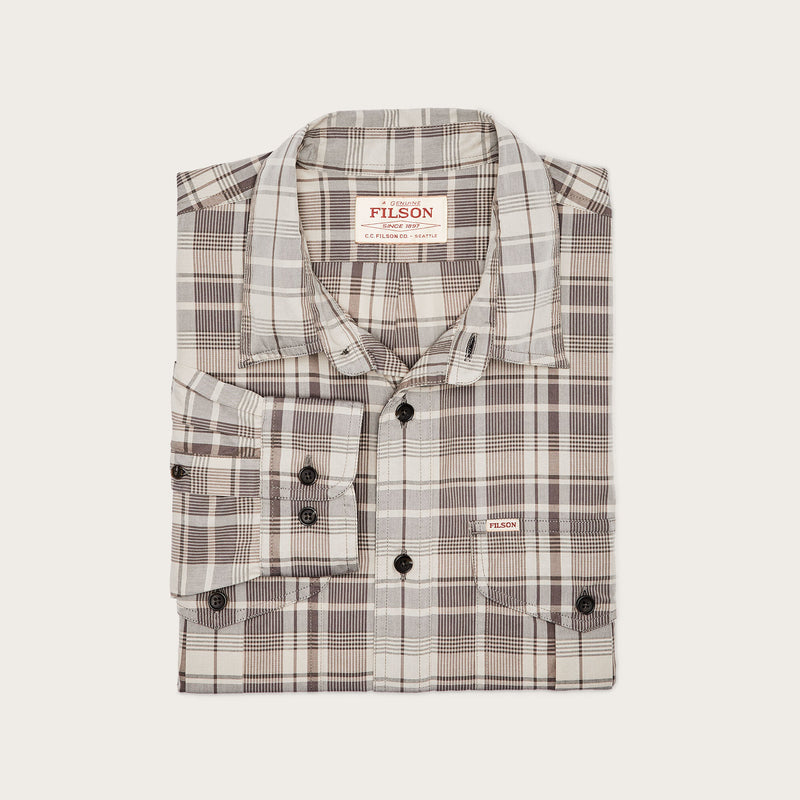 Filson's washed feather cloth shirt par Filson | Light brown / natural plaid (Brown)