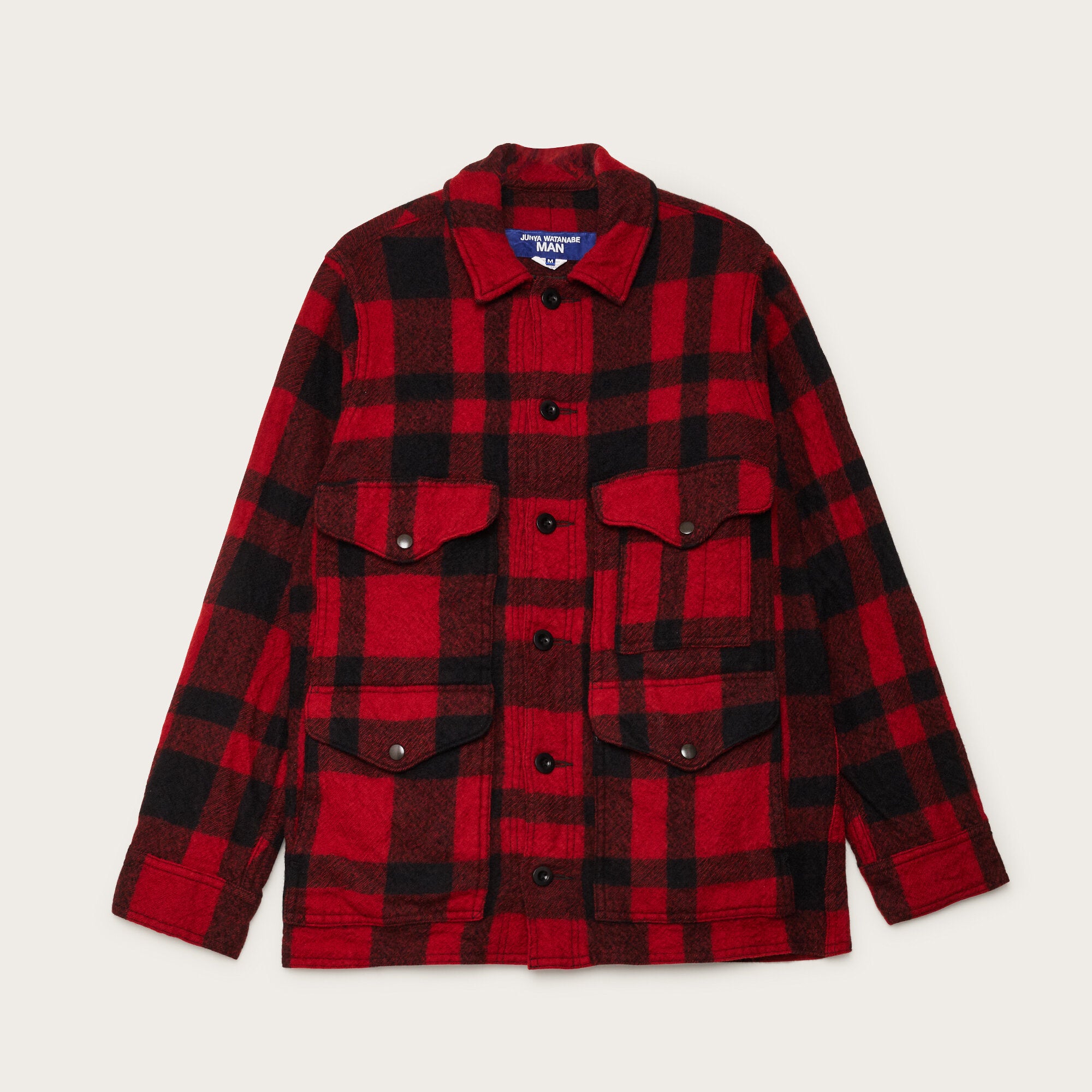 FILSON GARMENT 赤黒チェック ダッフルコート メンズ Filson x junya watanabe wool shirt by Filson | Red / black (Red)