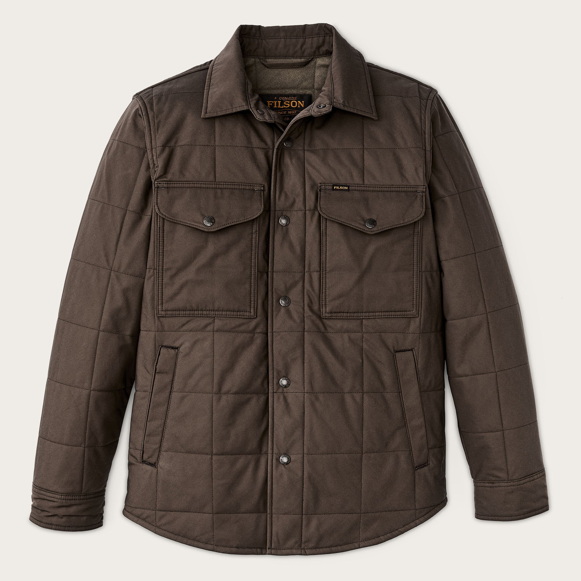 Cover cloth quilted jac-shirt by Filson | Slate black (Brown)