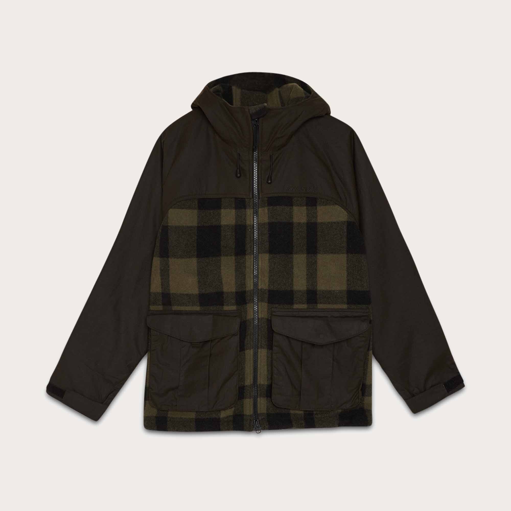 Mackinaw wool hunting jacket by Filson | Otter green - black