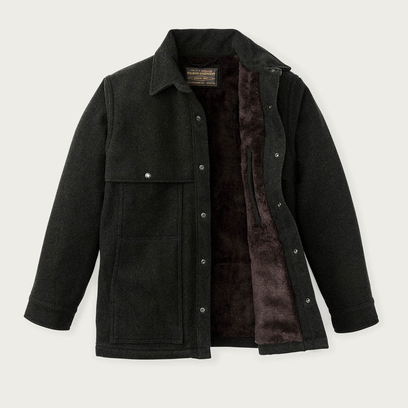 Lined mackinaw wool cape coat di Filson | Peat black (Grey)