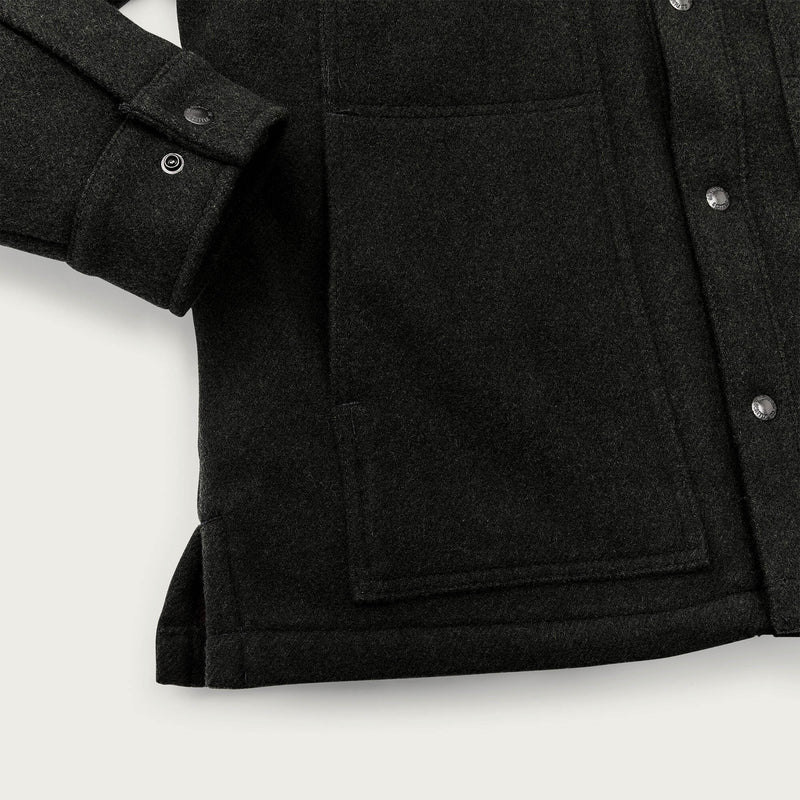 Lined mackinaw wool cape coat di Filson | Peat black (Grey)
