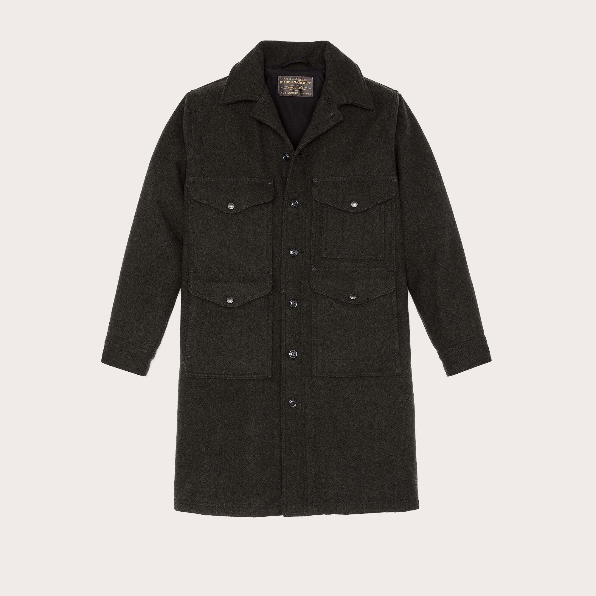 Long mackinaw wool cruiser di Filson | Peat black (Grigio)