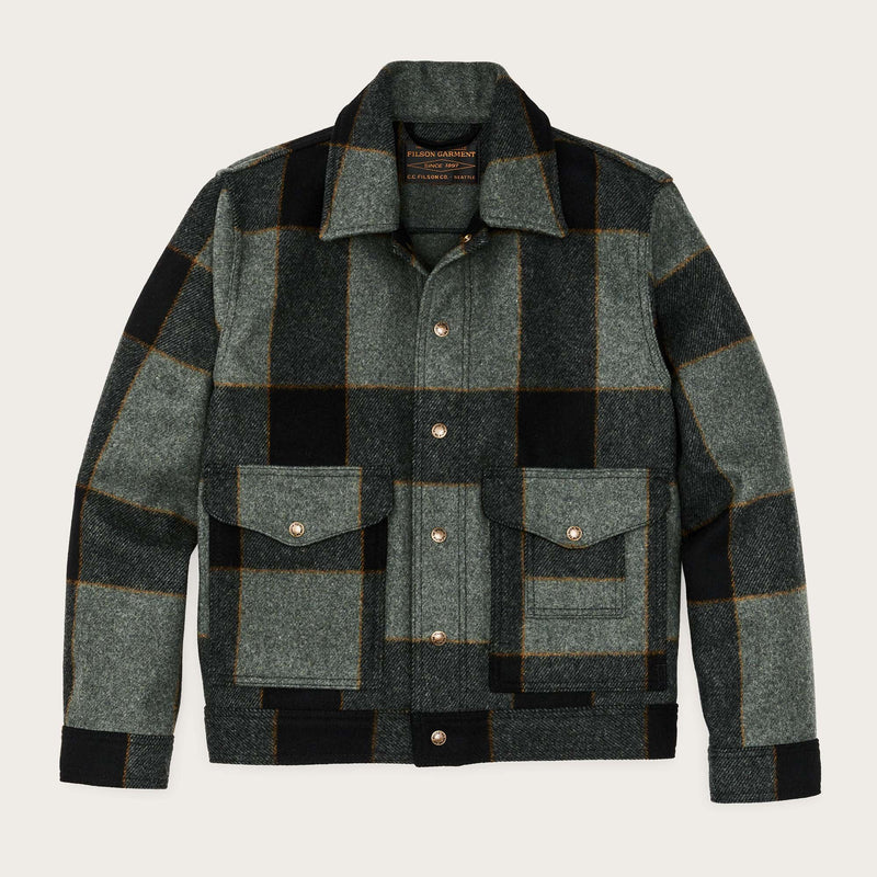 Mackinaw wool work jacket by Filson | Graystone / black pl (Grey)