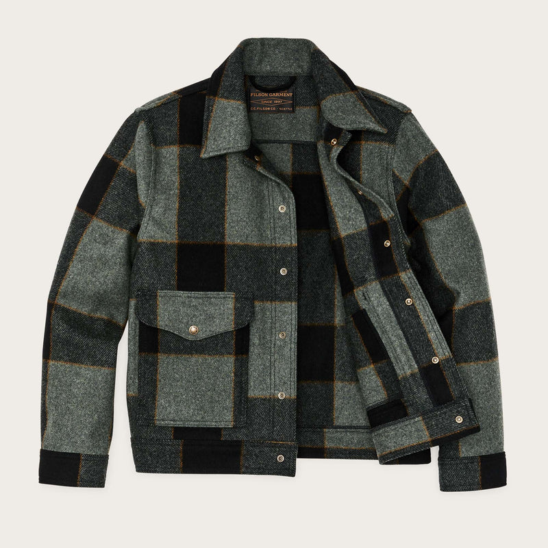 Mackinaw wool work jacket by Filson | Graystone / black pl (Grey)
