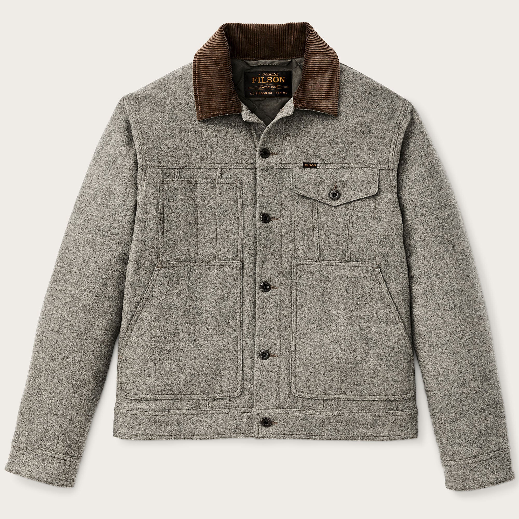 Spokane insulated short cruiser jacket by Filson | Vintage heather