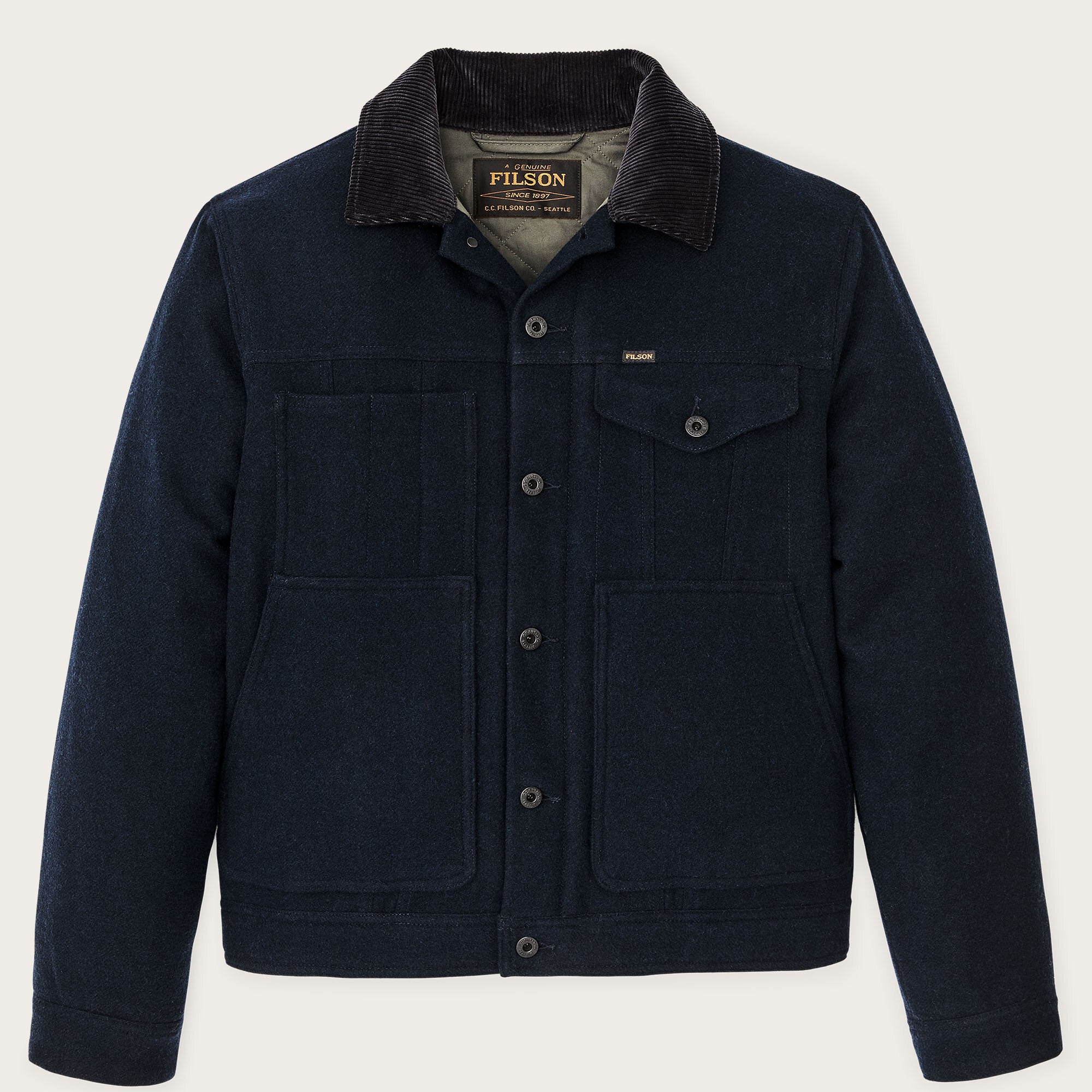 Filson フィルソン　イタリア製ジャケット ネイビー　サイズ36 Spokane insulated short cruiser jacket by Filson | Navy (Blue)