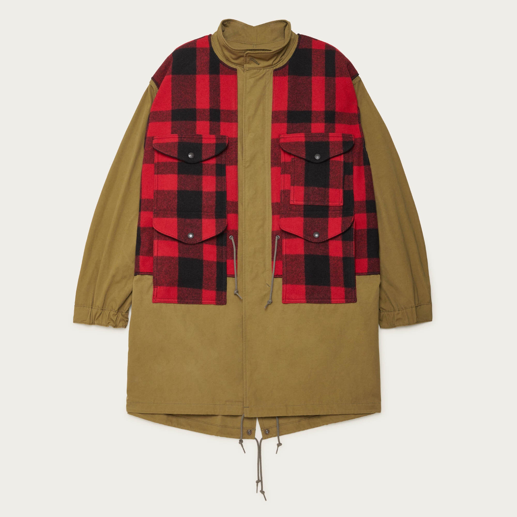 Filson x junya watanabe trench coat by Filson | Khaki / red