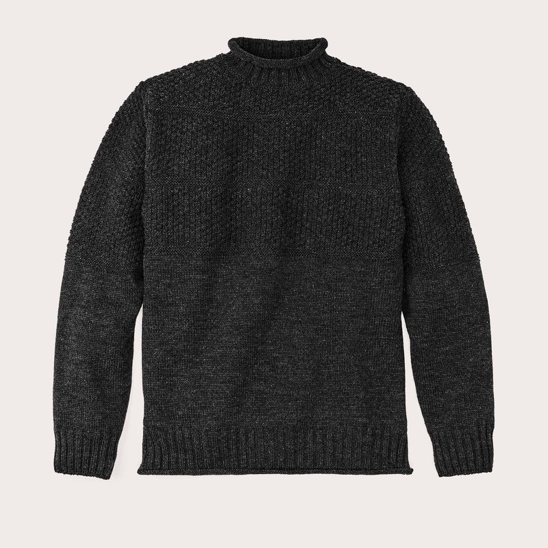 Wool roll neck fisherman's sweater di Filson | Charcoal heather (Grey)