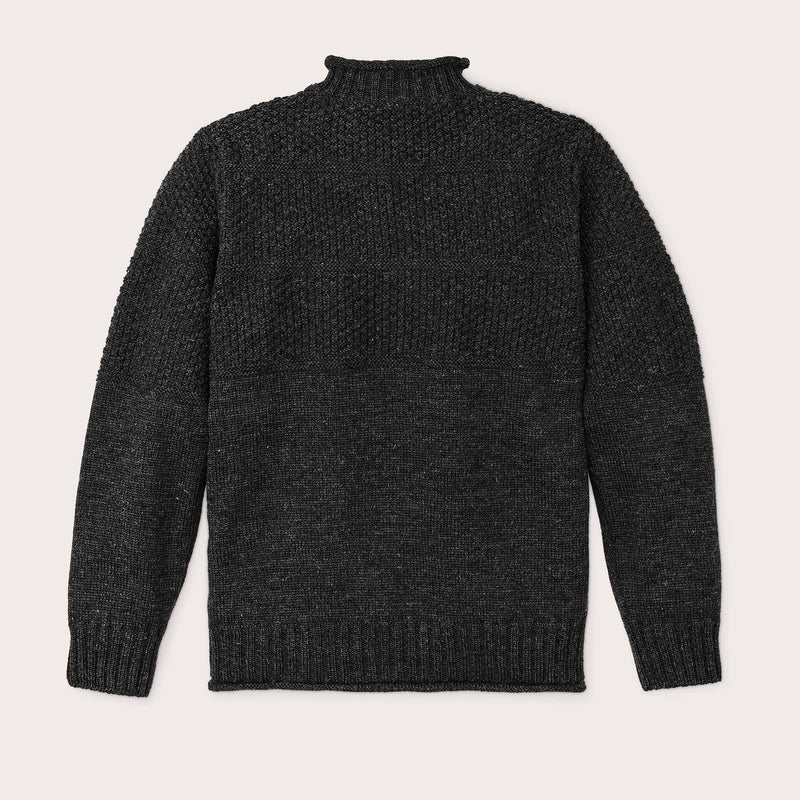 Wool roll neck fisherman's sweater di Filson | Charcoal heather (Grey)