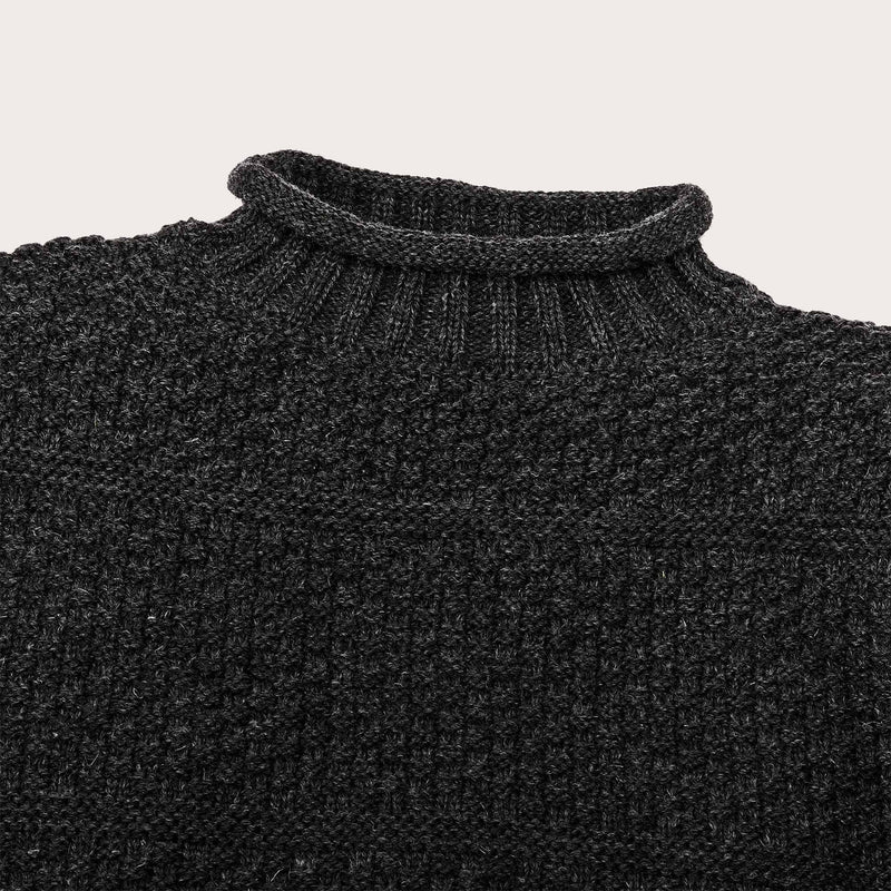 Wool roll neck fisherman's sweater di Filson | Charcoal heather (Grey)