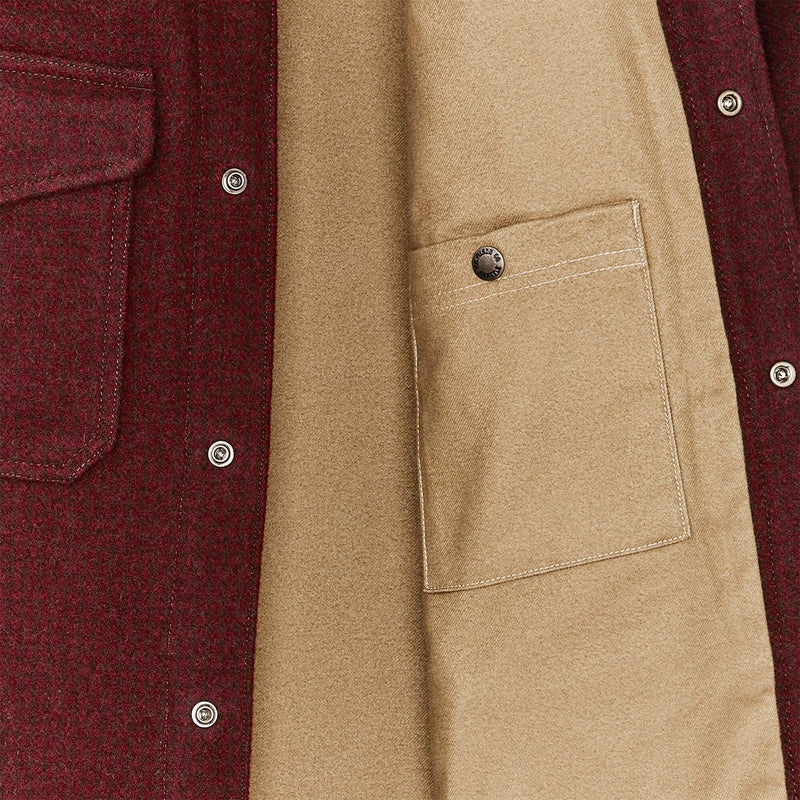 Lined mackinaw wool jac-shirt di Filson | Dark red blac (Red)