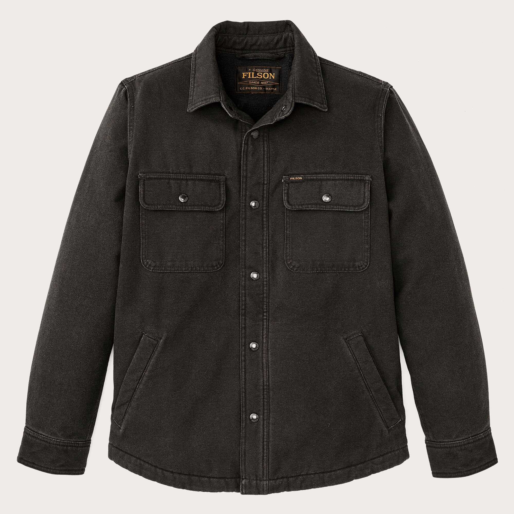 Fleece-lined jac-shirt by Filson | Peat (Black)