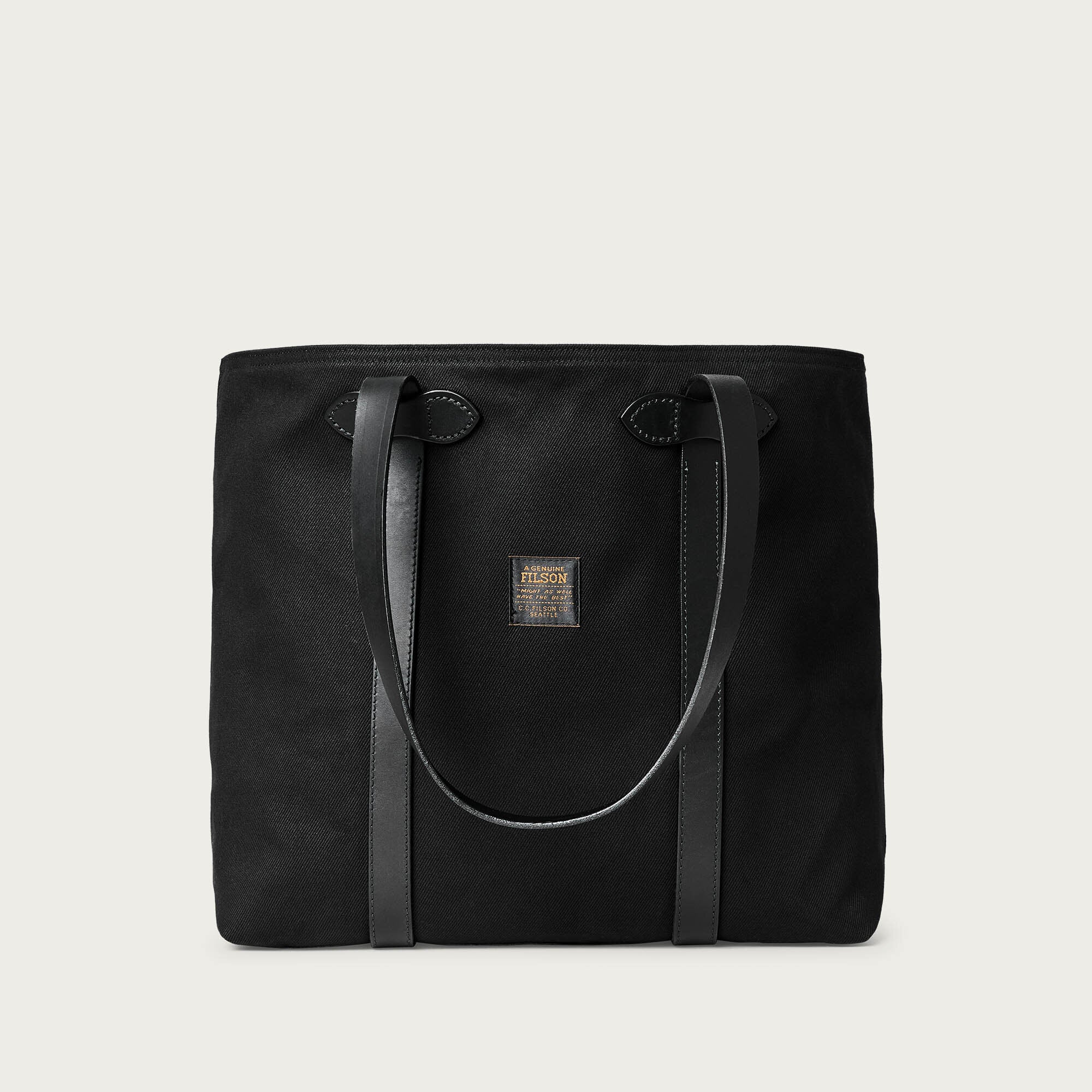 Rugged twill large open tote bag by Filson | Black (Black)