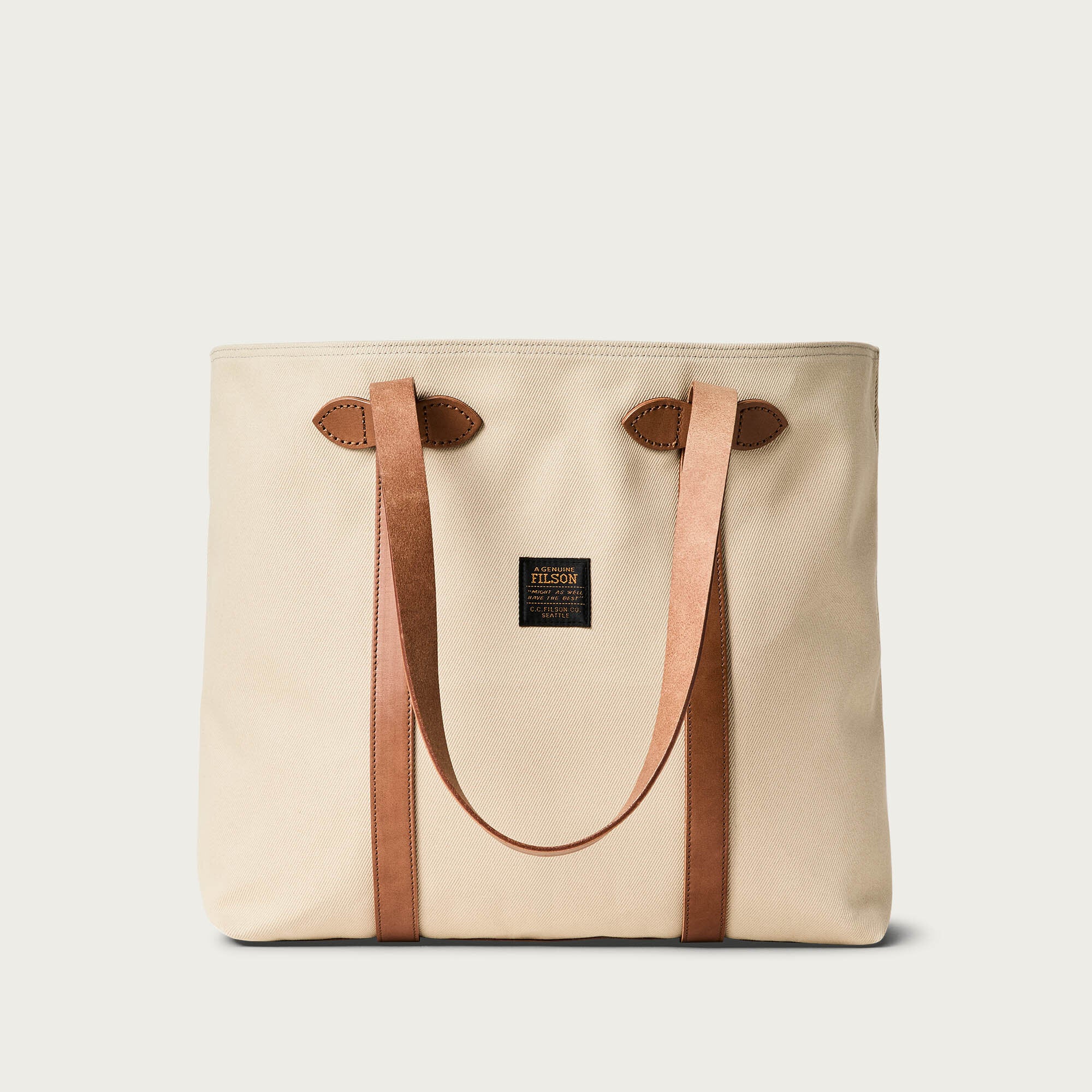 FILSON ベージュ トートバッグ Rugged twill large open tote bag by Filson | Feather grey