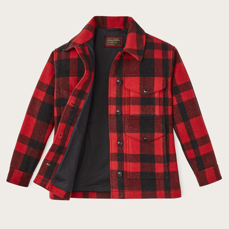 Women's mackinaw wool cruiser jacket par Filson | Redblack plaid (Red)