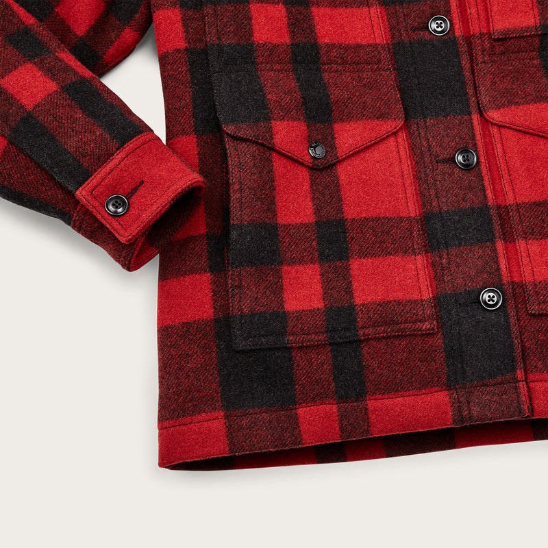 Women's mackinaw wool cruiser jacket par Filson | Redblack plaid (Red)