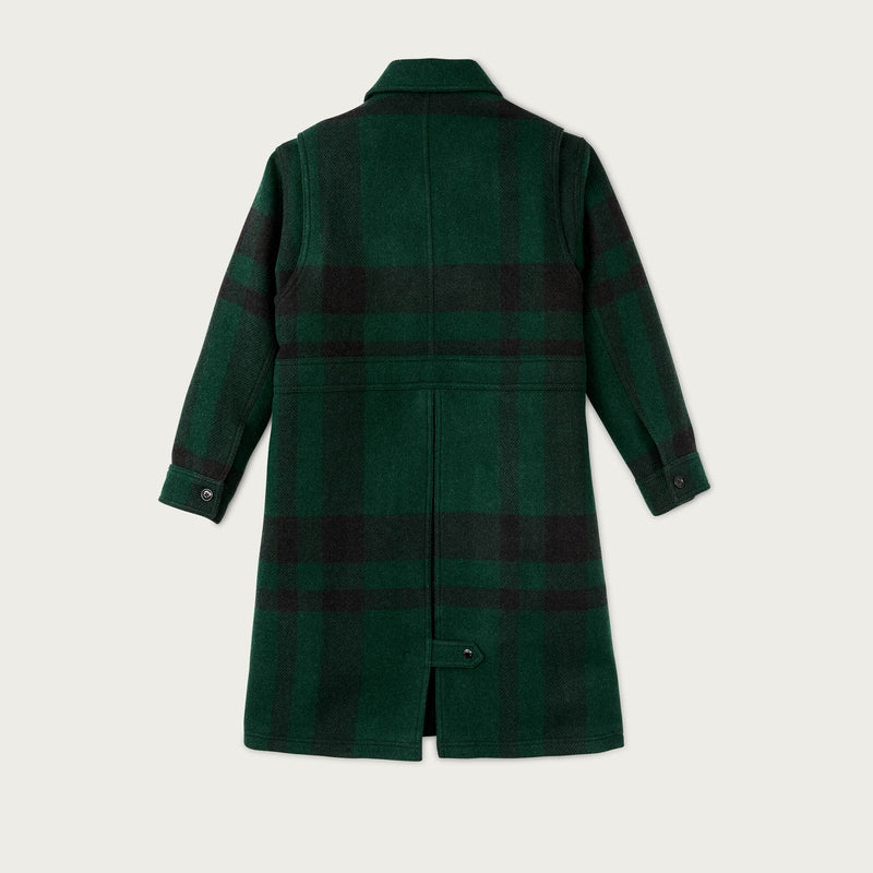 Women's wool long cruiser coat di Filson | Otter green b (Green)