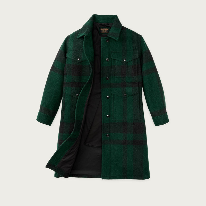 Women's wool long cruiser coat di Filson | Otter green b (Green)