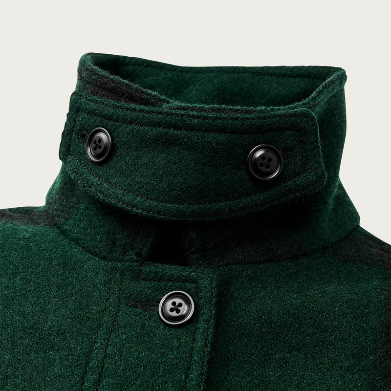Women's wool long cruiser coat di Filson | Otter green b (Green)