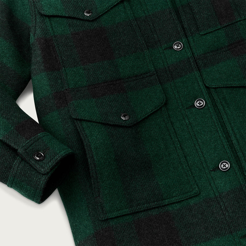 Women's wool long cruiser coat di Filson | Otter green b (Green)