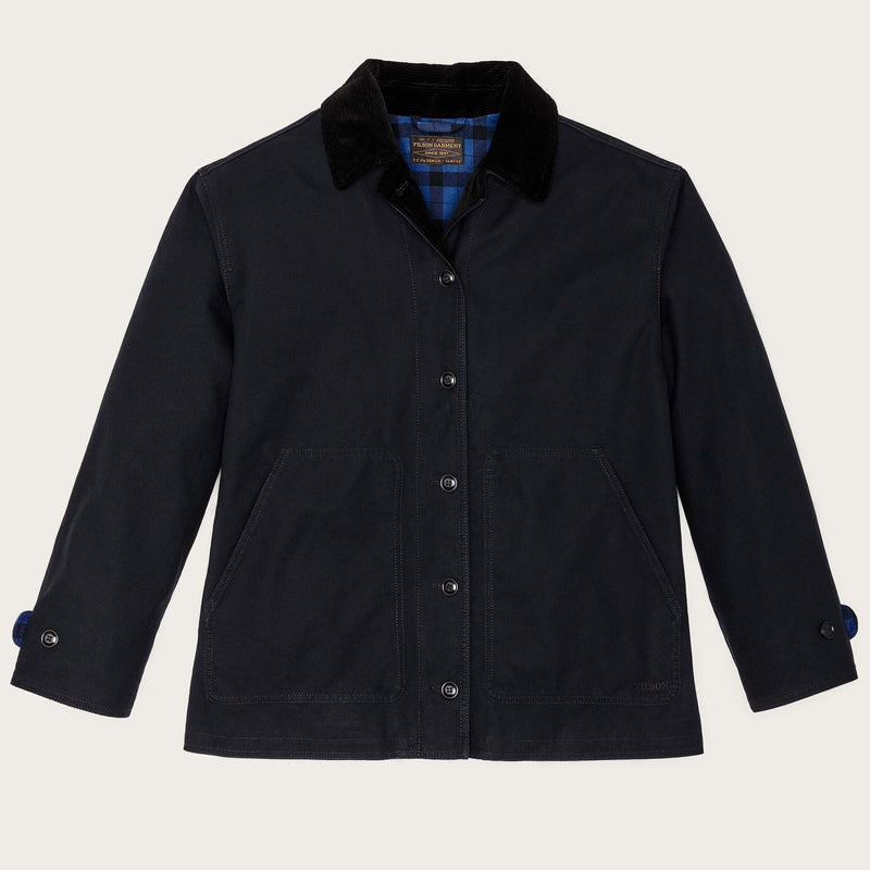 Women's dry tin cloth barn coat par Filson | Navy (Blue)