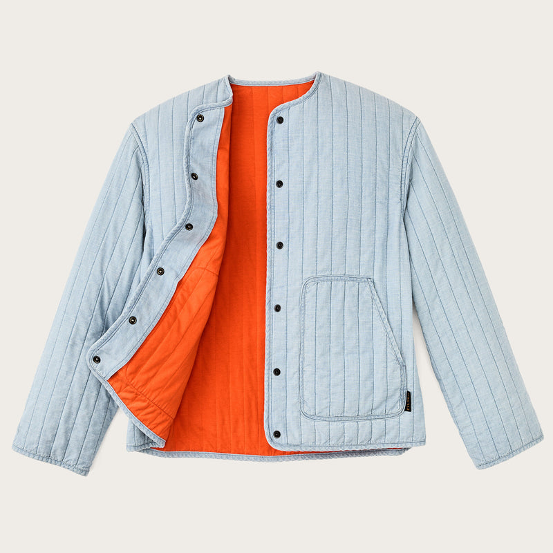 Gesteppte damenjacke aus chambray-stoff von Filson | Light indigo chambray (Blue)
