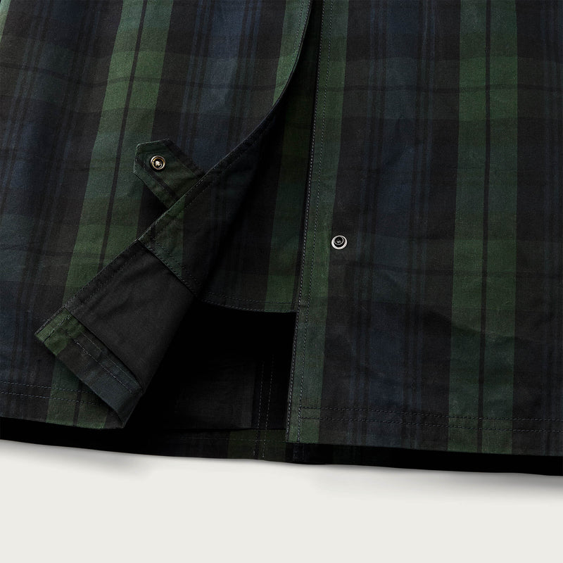 Women's dry waxed long cruiser von Filson | Black/ green plaid (Multicolour)
