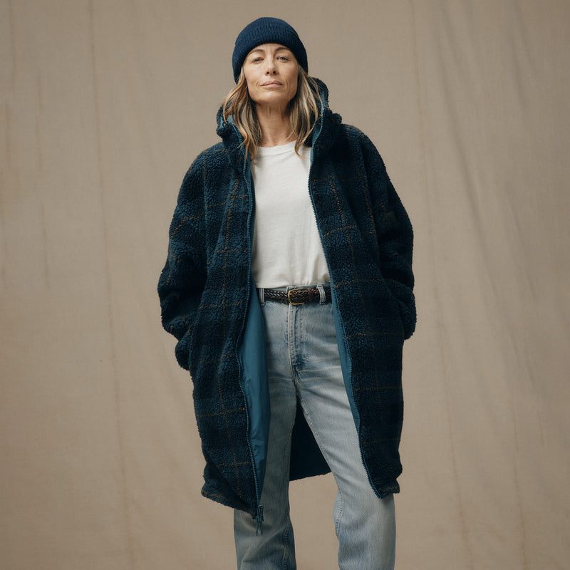 Women’s reversible wooly fleece coat by Filson | Dark teal (Blue)