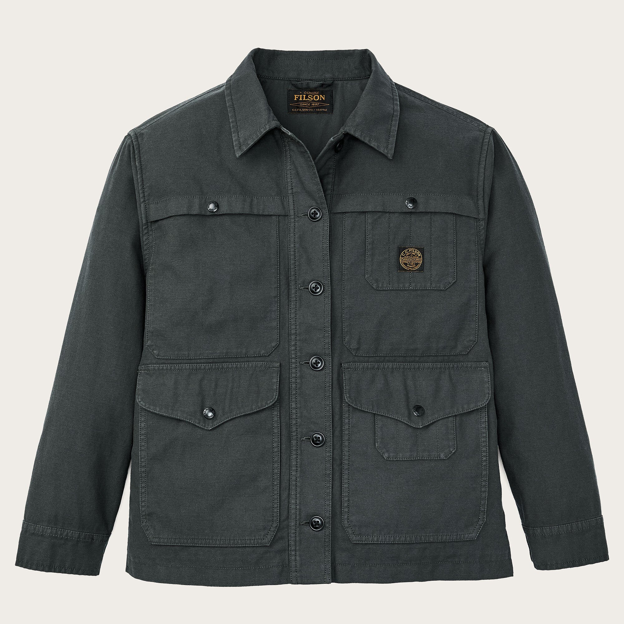 Women's reverse sateen cruiser jacket by Filson | Faded black (Black)