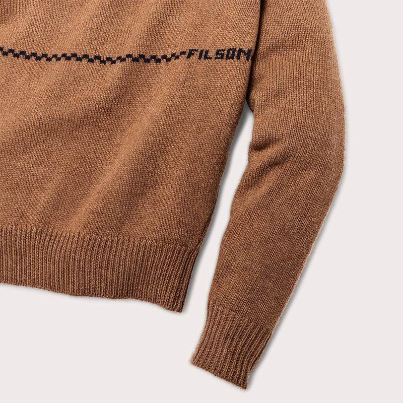 Women's wool crewneck sweater di Filson | Mustard horse (Brown)