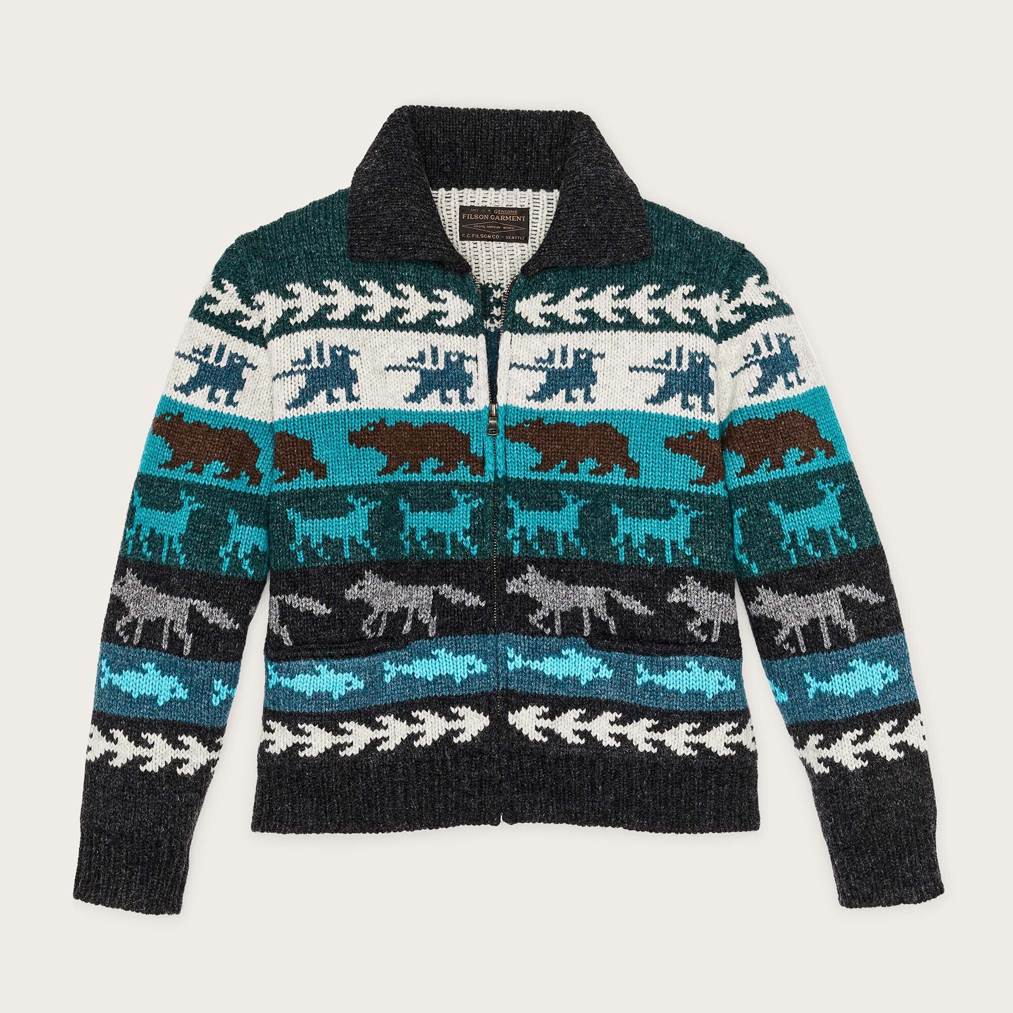 トップス FILSON WOOL CARDIGAN SWEATER Filson Bristol Wool Cardigan Dark Navy Heather at CareOfCarl.com