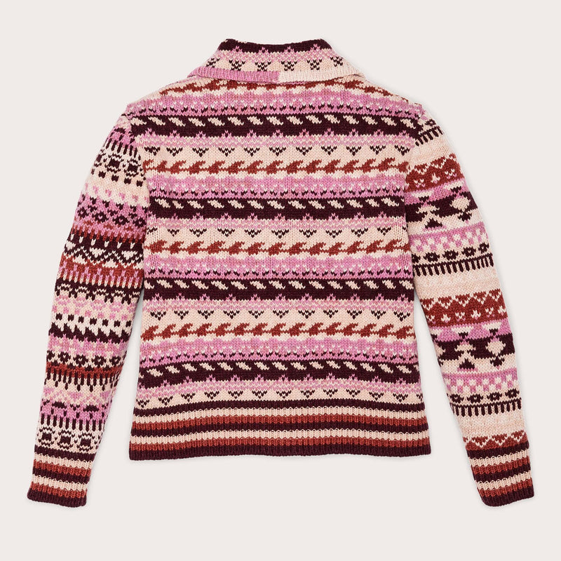 Women's fair isle cardigan di Filson | Burgundycream (Multicolour)