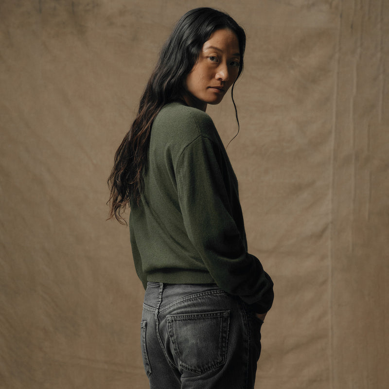 Women’s graphic wool sweater by Filson | Olive (Green)