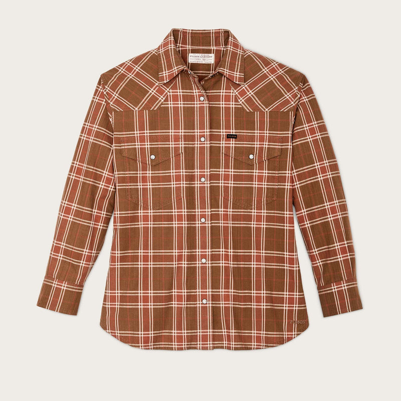 Women's flannel western shirt von Filson | Clay dust (Brown)